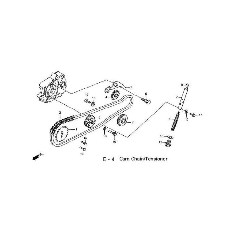 image: SPRING, CAM CHAIN TENSIONER see item 6