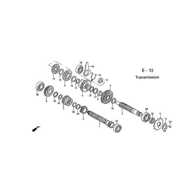 image: GEAR, COUNTERSHAFT LOW (34T) see item 5